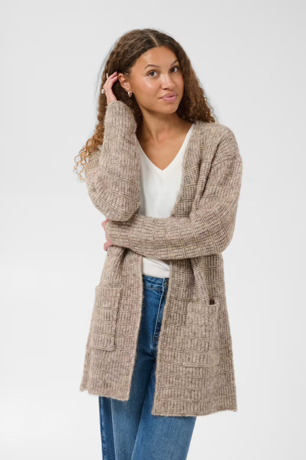 Kikki golla frá Kaffe - Desert Taupe Melange / Brown