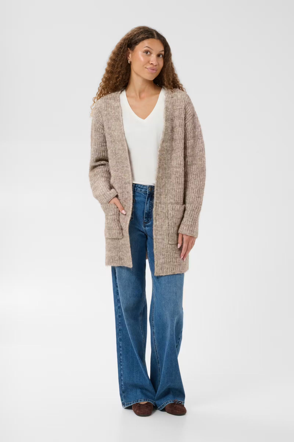 Kikki golla frá Kaffe - Desert Taupe Melange / Brown