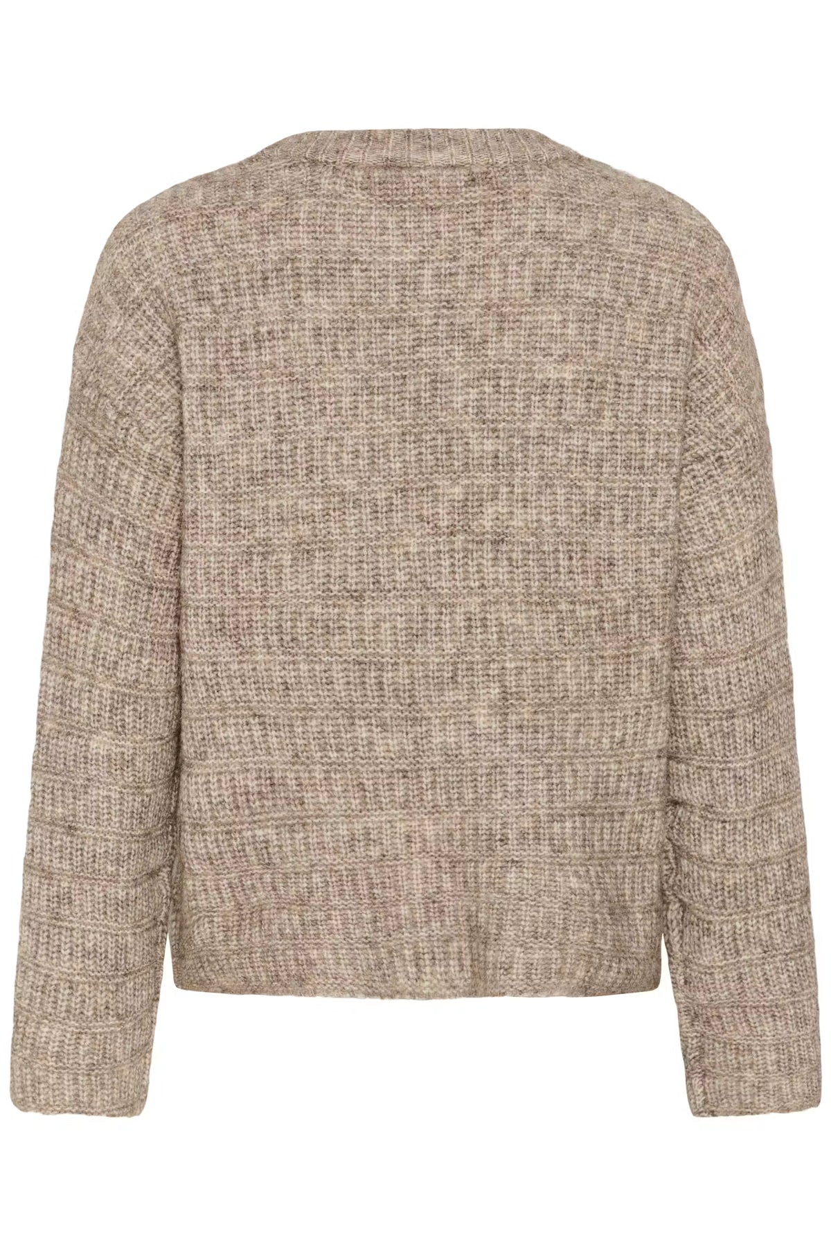 Kikki peysa frá Kaffe - Desert Taupe Melange / Brown