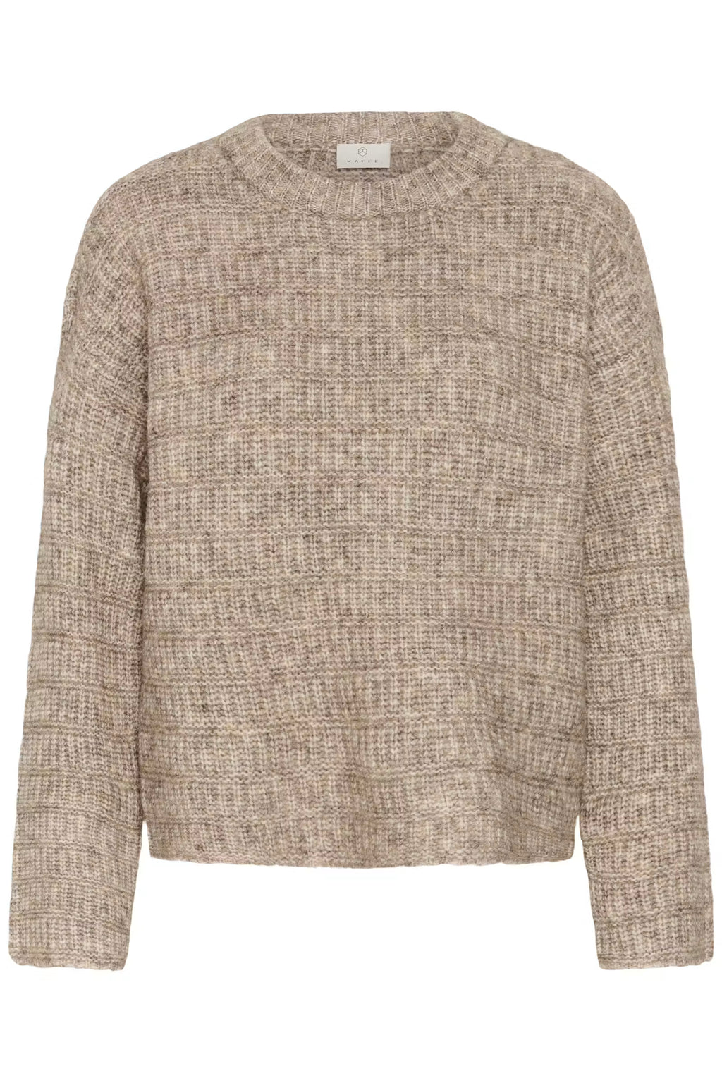 Kikki peysa frá Kaffe - Desert Taupe Melange / Brown