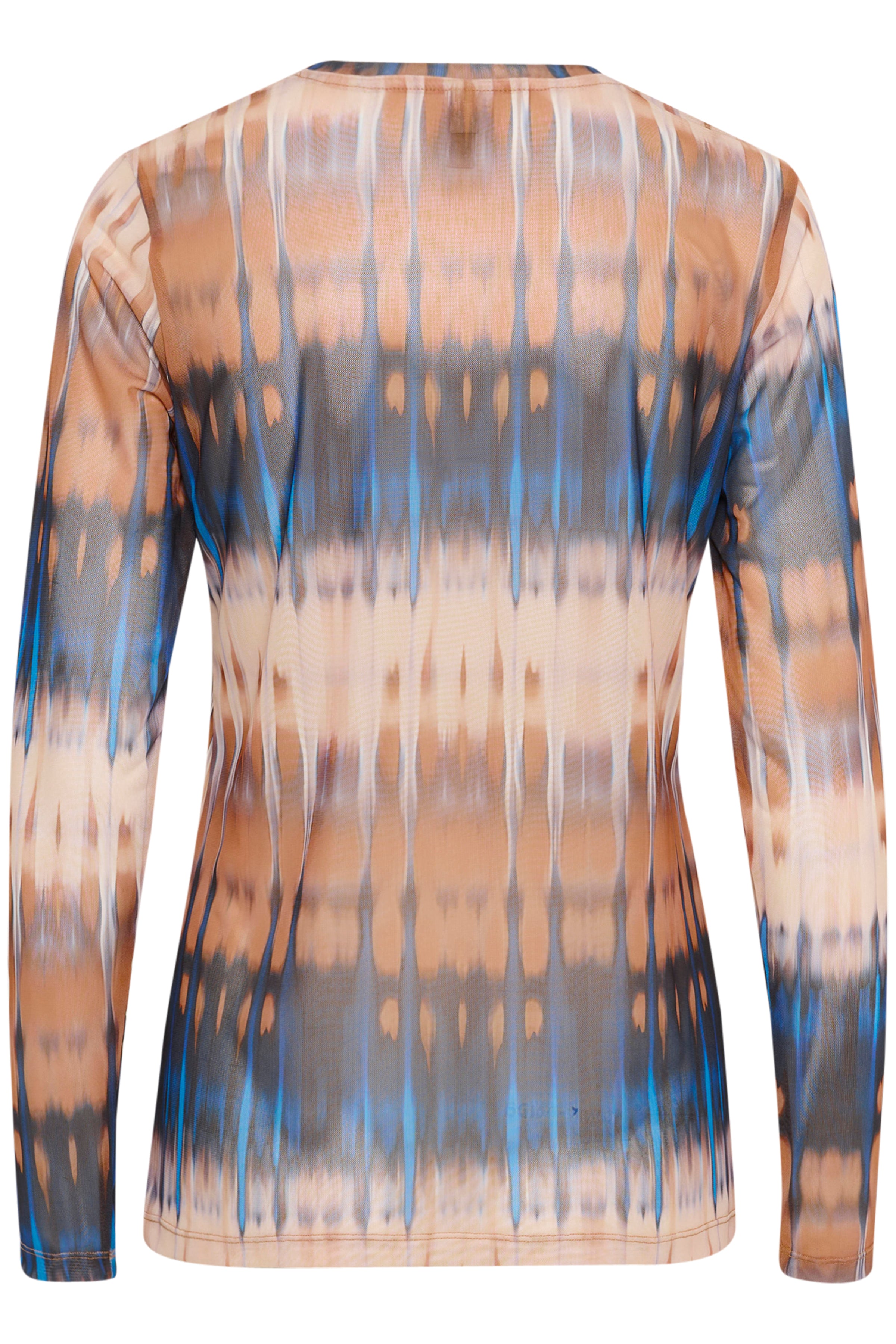 Melida mesh toppur frá Culture -  Blár og beige graphic