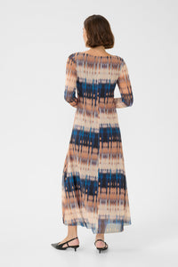 Asho melida  kjóll frá Culture - Blue/Beige Graphic
