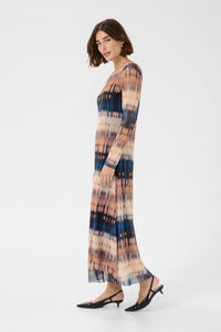 Asho melida  kjóll frá Culture - Blue/Beige Graphic
