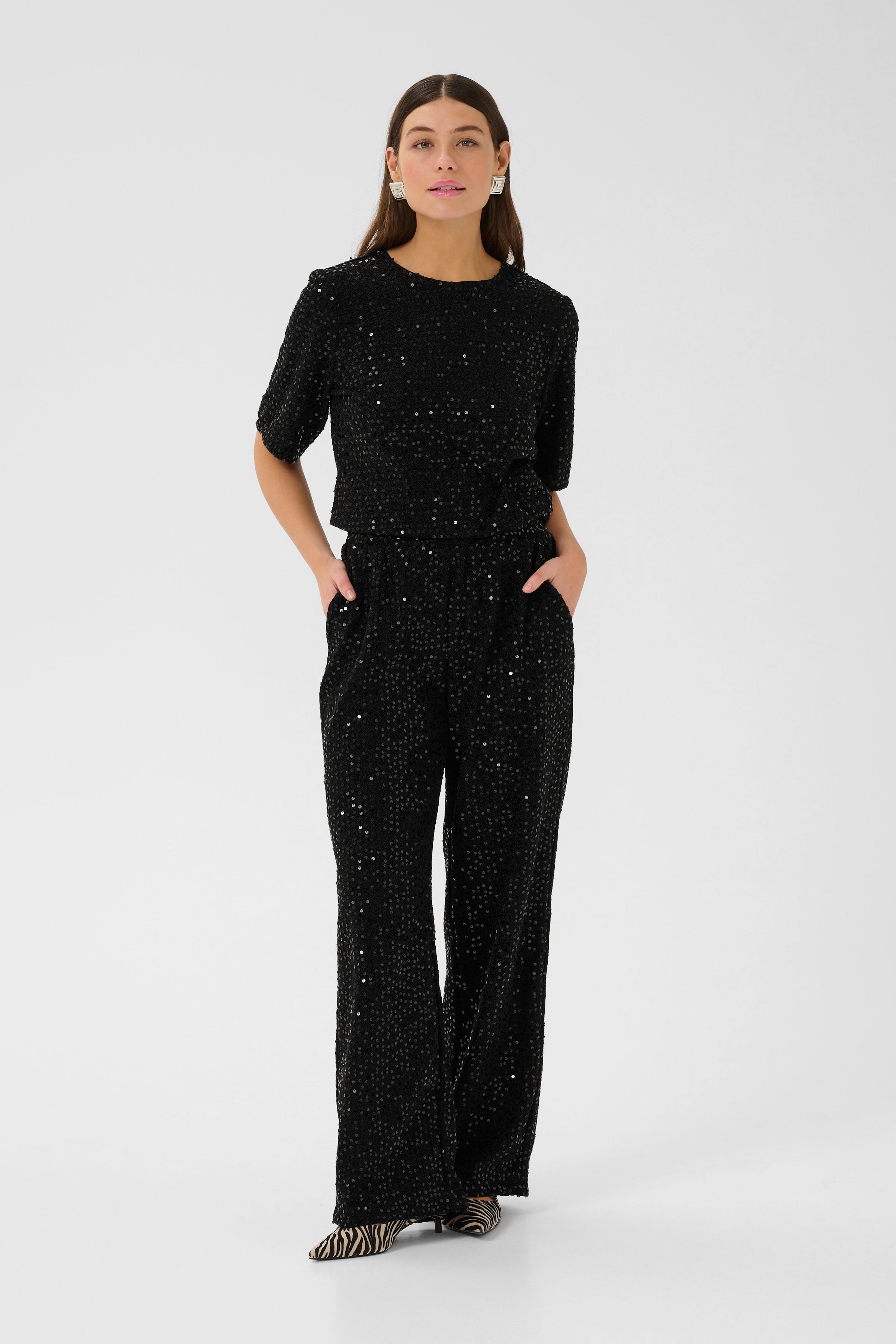 Tamera palíettu buxur frá Culture - Svartar