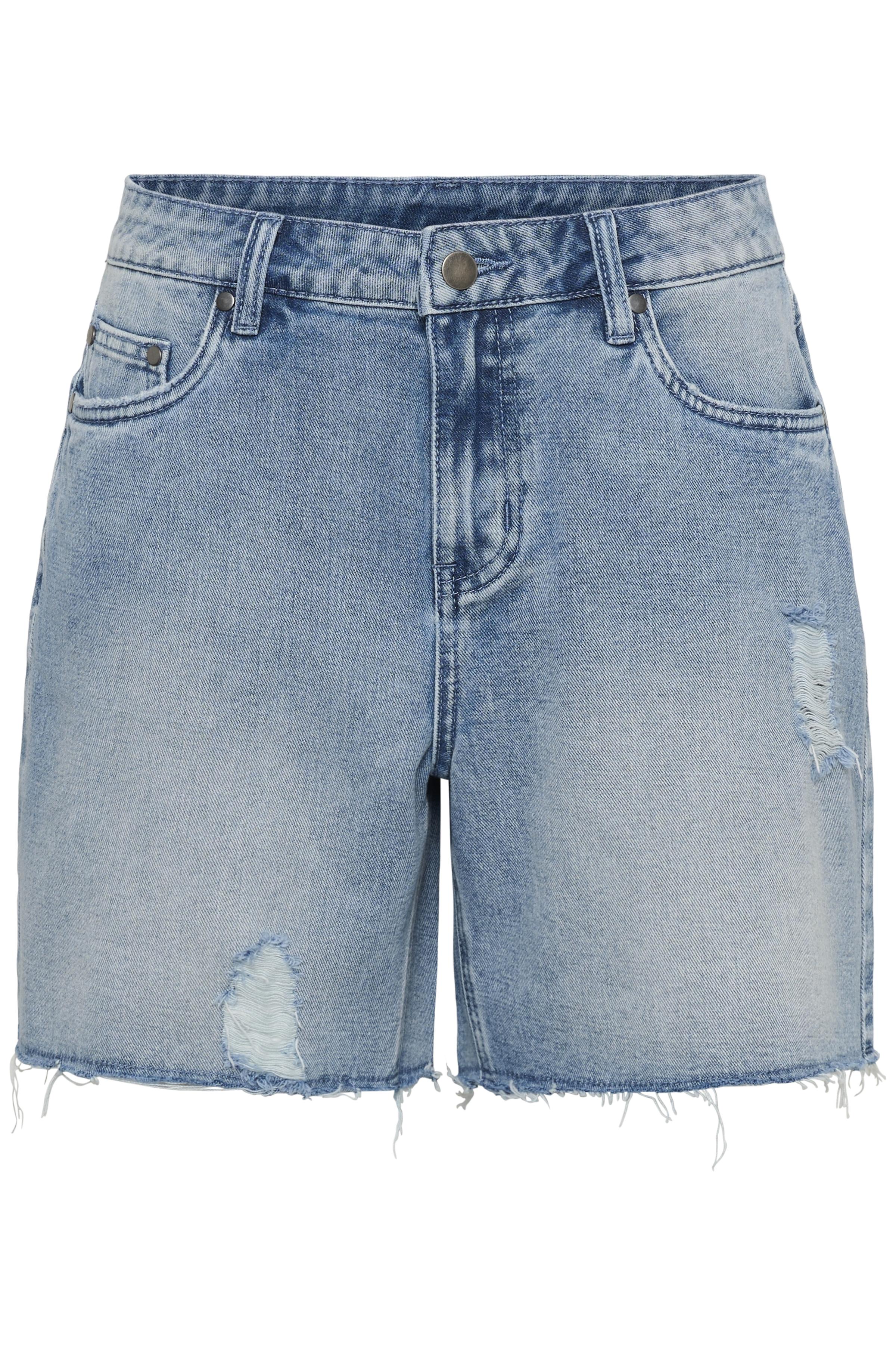 Jutea gallastuttbuxur frá Culture - Light Blue Wash gallaefni