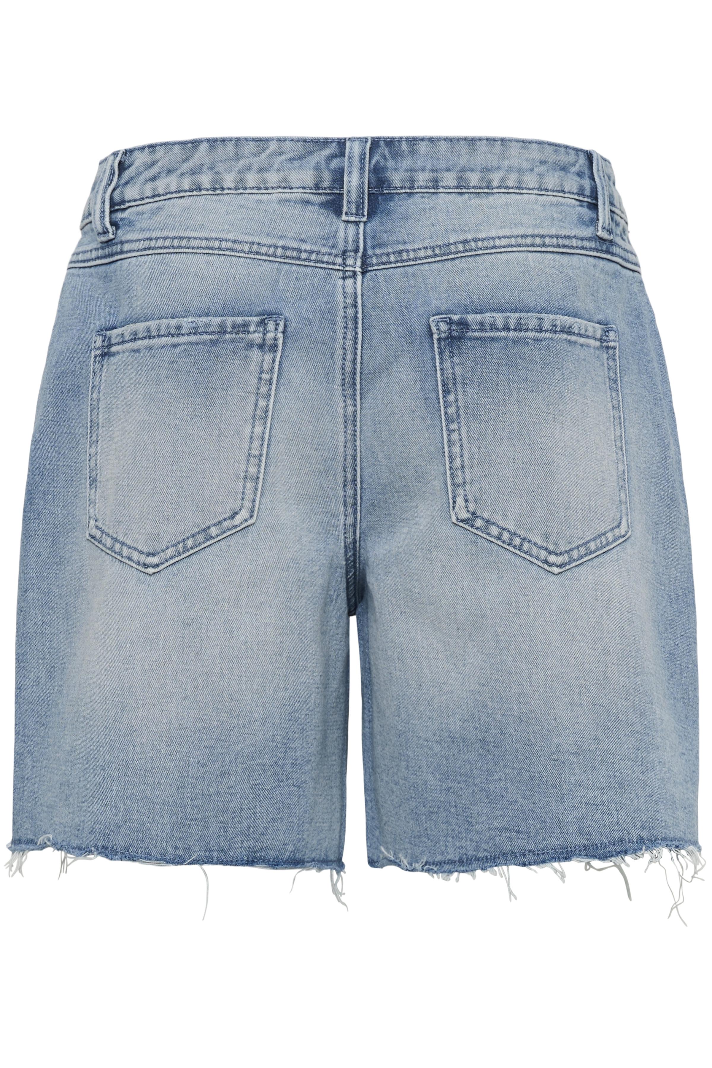 Jutea gallastuttbuxur frá Culture - Light Blue Wash gallaefni