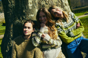 Novala peysa  frá Freequent - Golden Lime Mel w Kombu G Mel