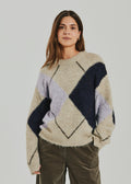 Grslulu peysa frá Freequent - Oyster Grey Mel w. Iris Mel