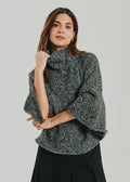 Selina slá/peysa frá Freequent -Dark grey melange