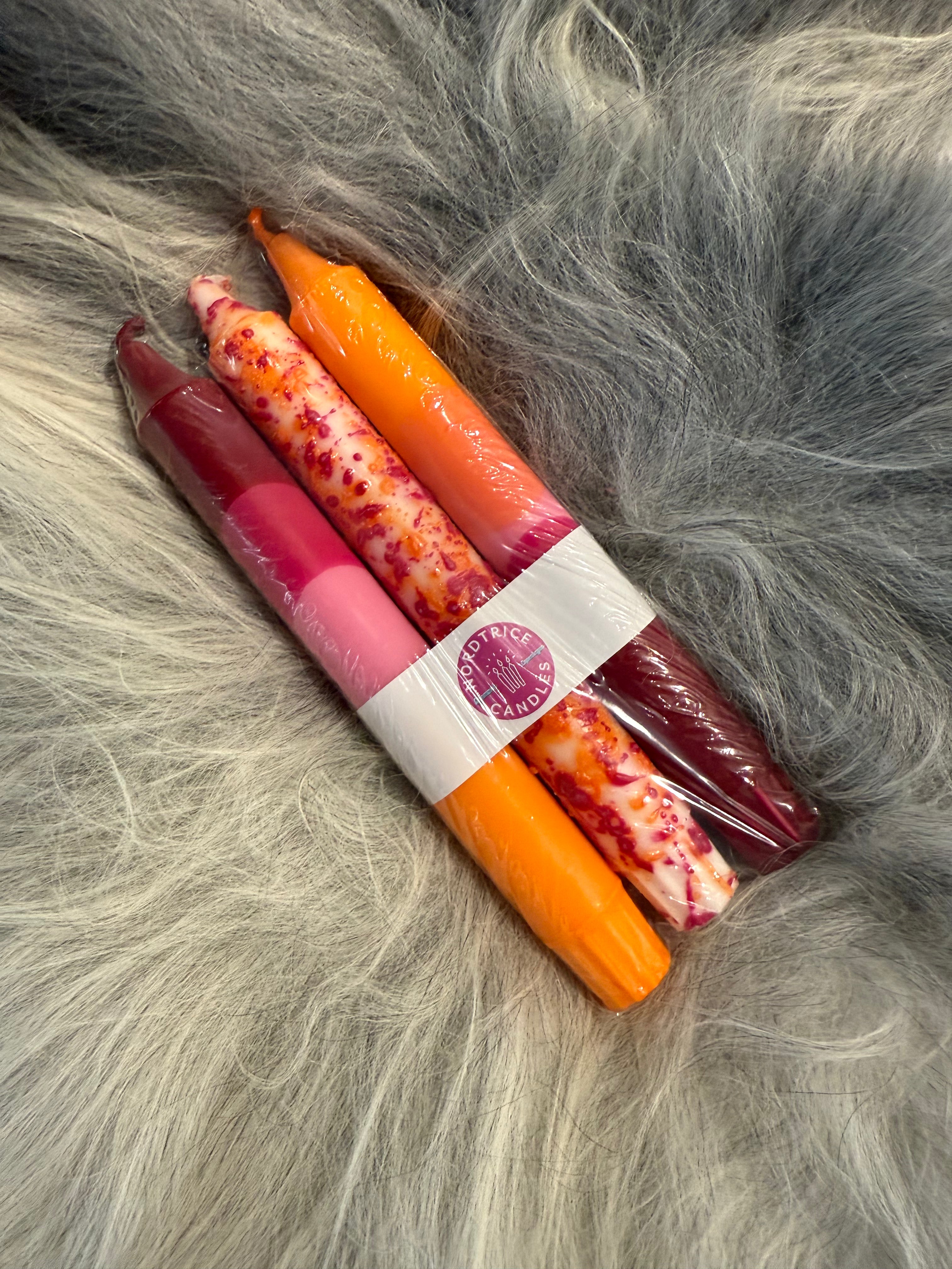 Stjakakerti 3 í pakka rauðtóna  frá Nordtrice