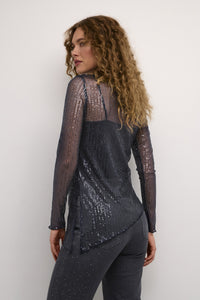Giya Sequin toppur frá Culture - Blár
