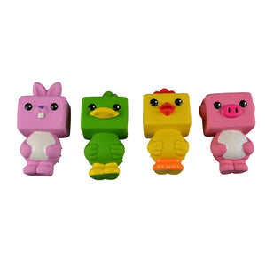 #Latex square animal heads 7cm mixed col