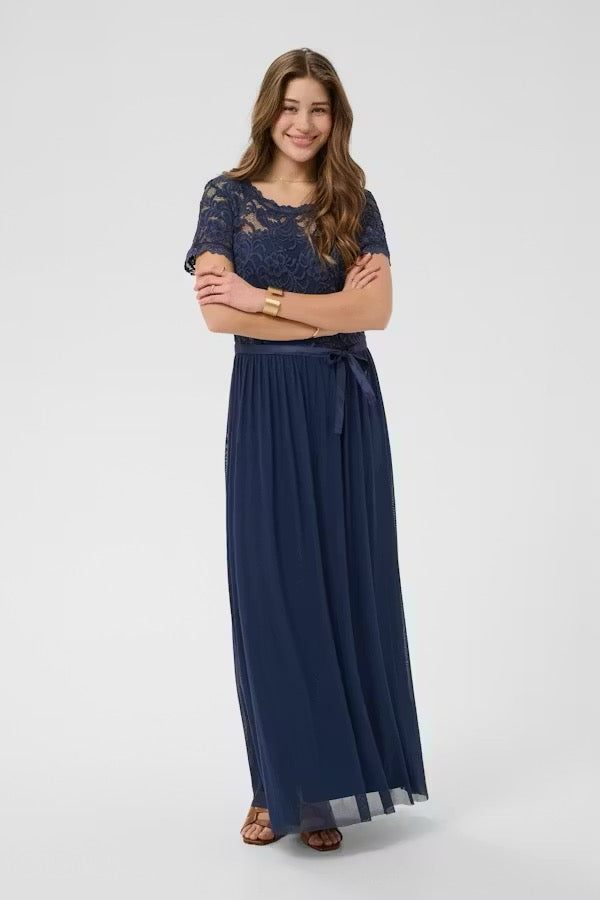 Sylvie kjóll frá Cream - Navy blár
