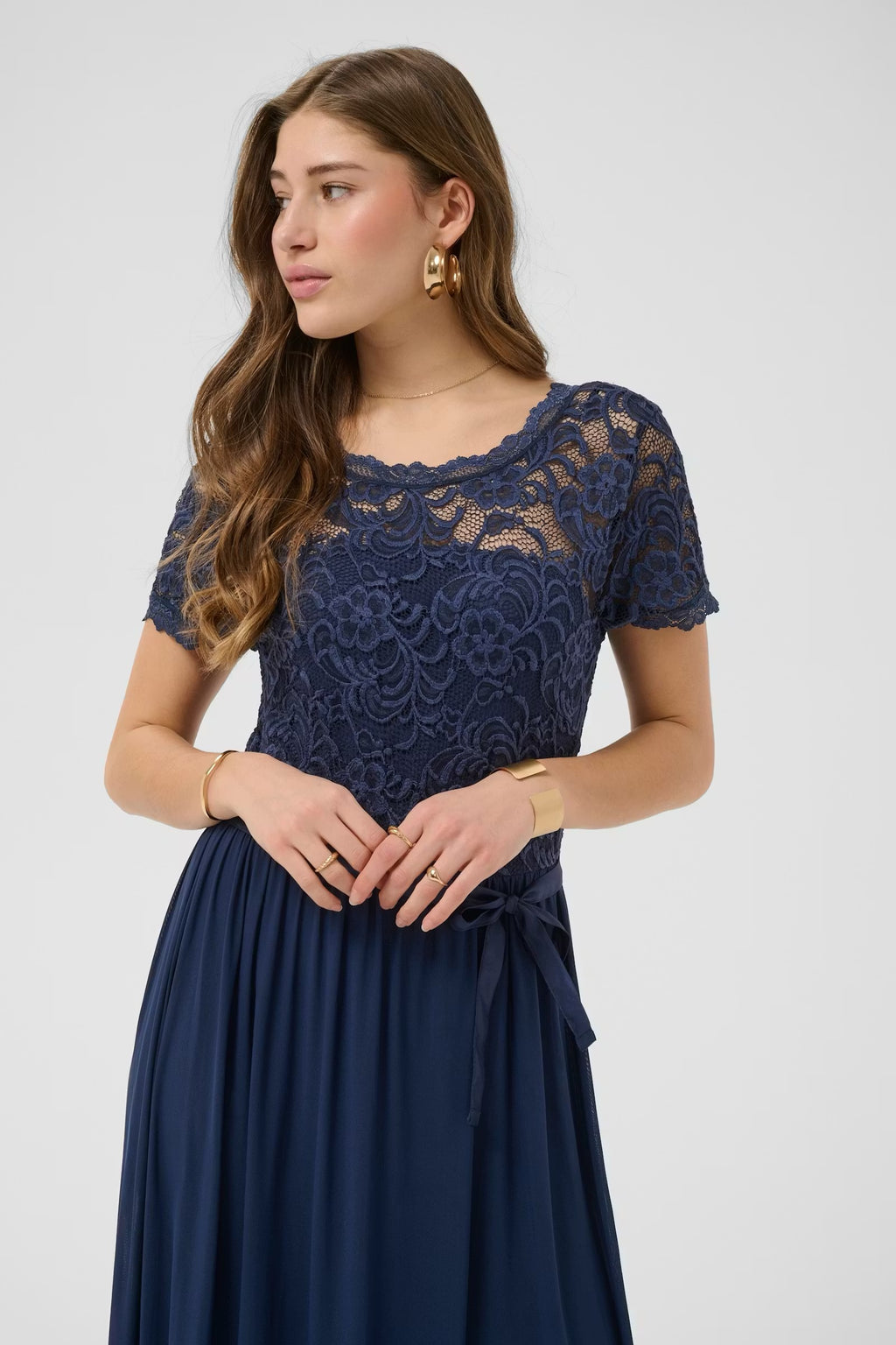 Sylvie kjóll frá Cream - Navy blár