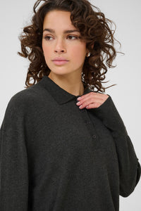 Lizza  peysa frá Kaffe - Dark grey melange