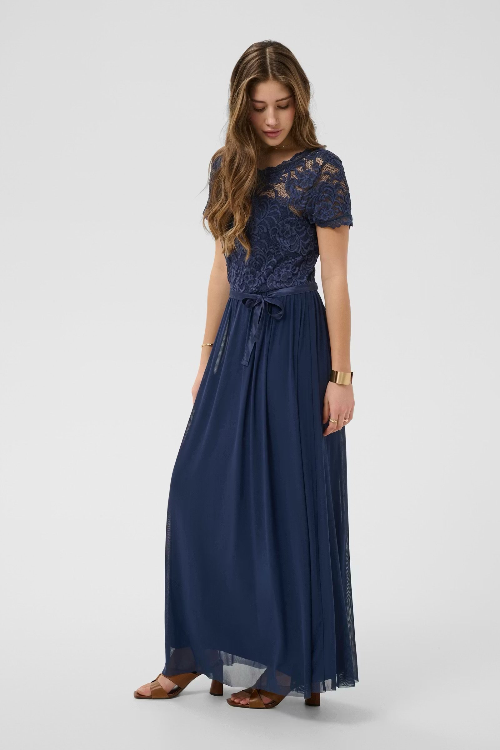 Sylvie kjóll frá Cream - Navy blár