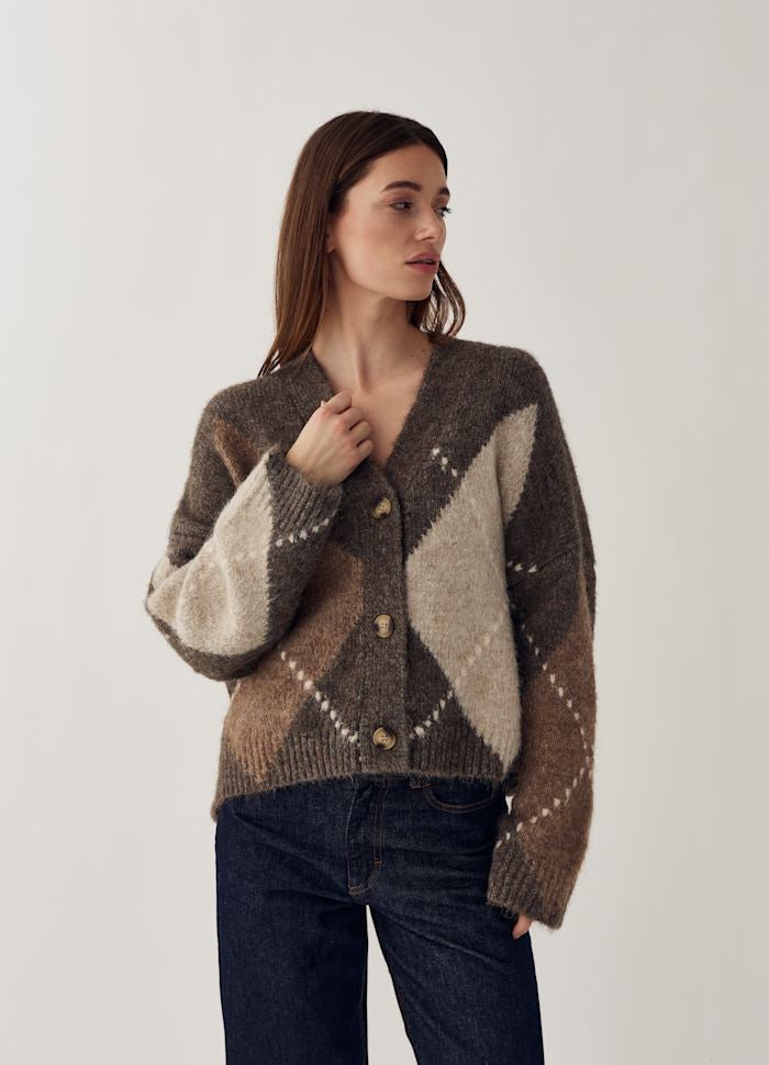 Laiana knit golla frá Noella - Ash brown mix