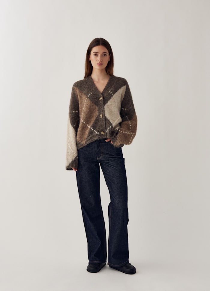 Laiana knit golla frá Noella - Ash brown mix