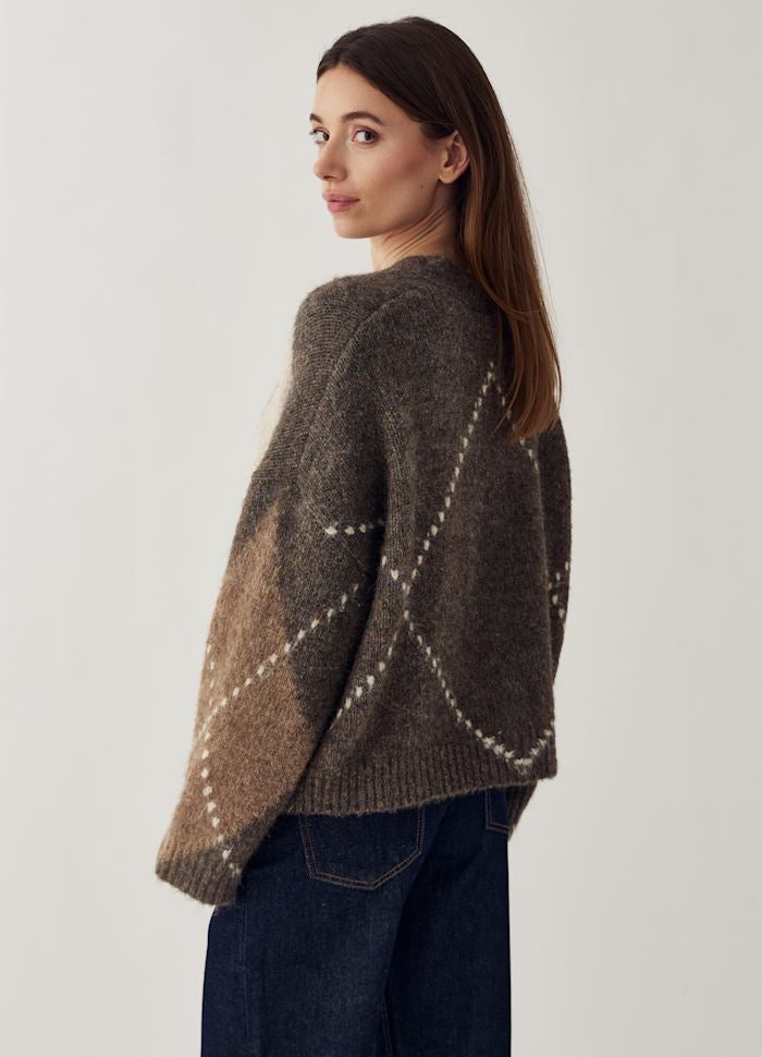 Laiana knit golla frá Noella - Ash brown mix