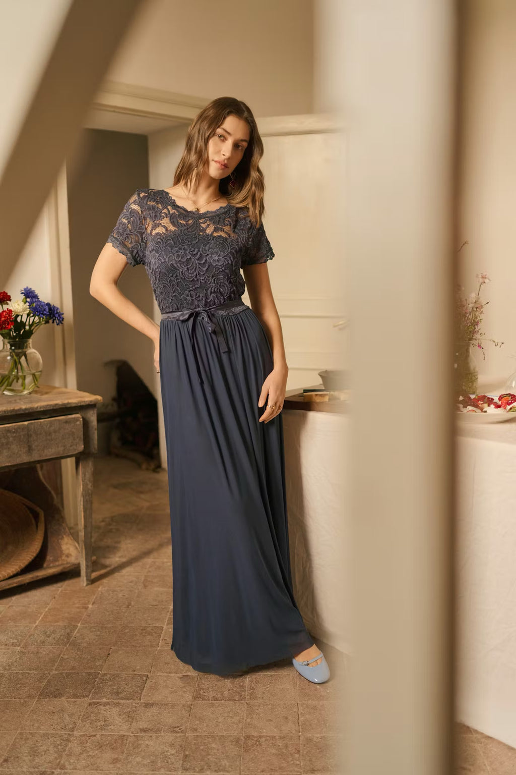 Sylvie kjóll frá Cream - Navy blár