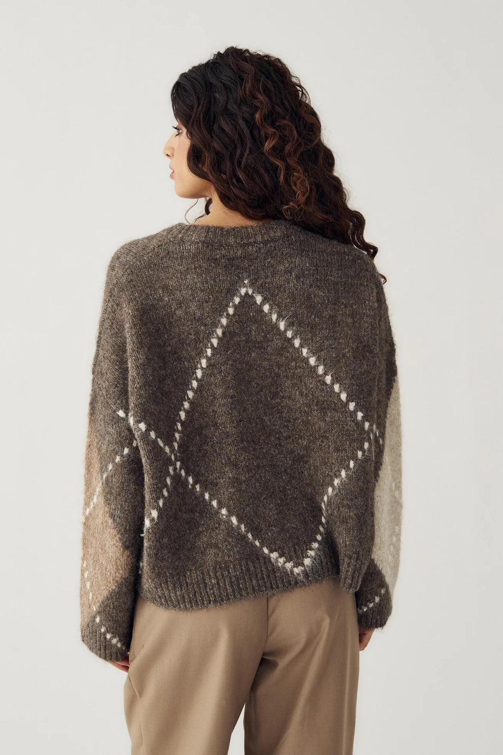 Lai knit peysa frá Noella - Ash brown mix