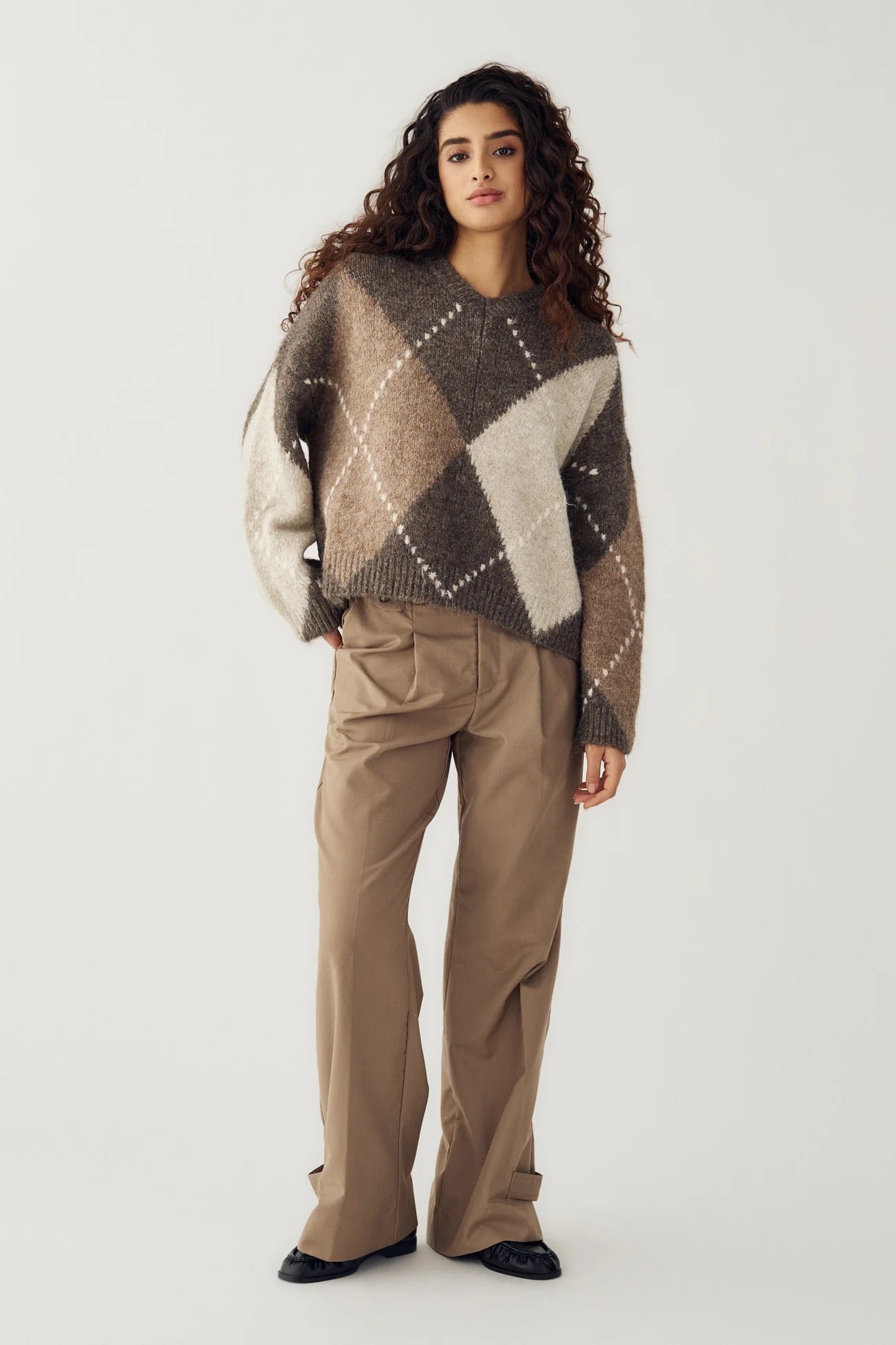 Lai knit peysa frá Noella - Ash brown mix