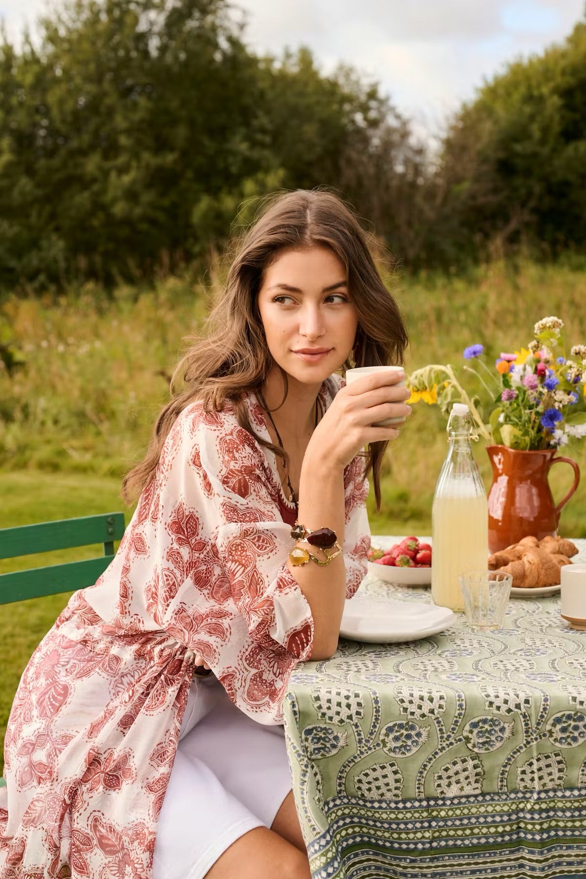 Jessica kimano frá Cream - Brandy brúnt