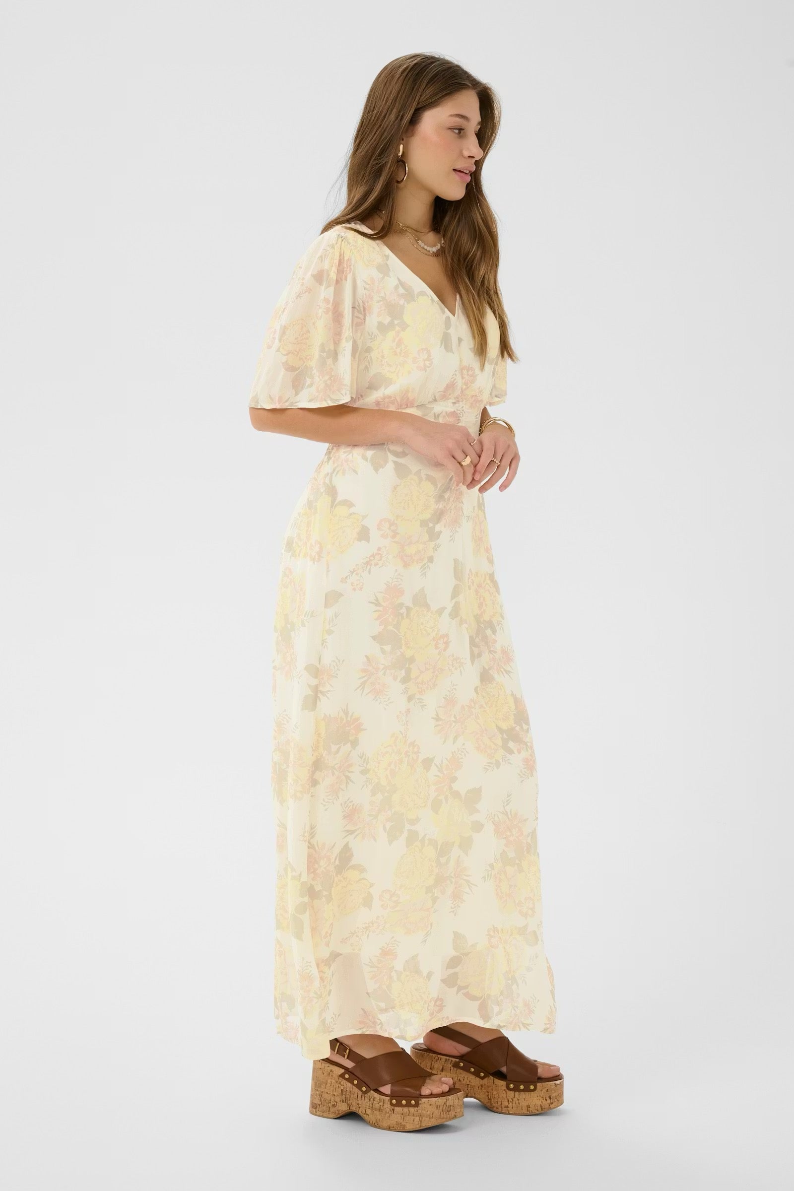 Alitia kjóll frá Cream - Lemon flower