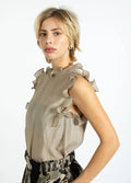 Ruffles toppur frá CC heart - Grey sand