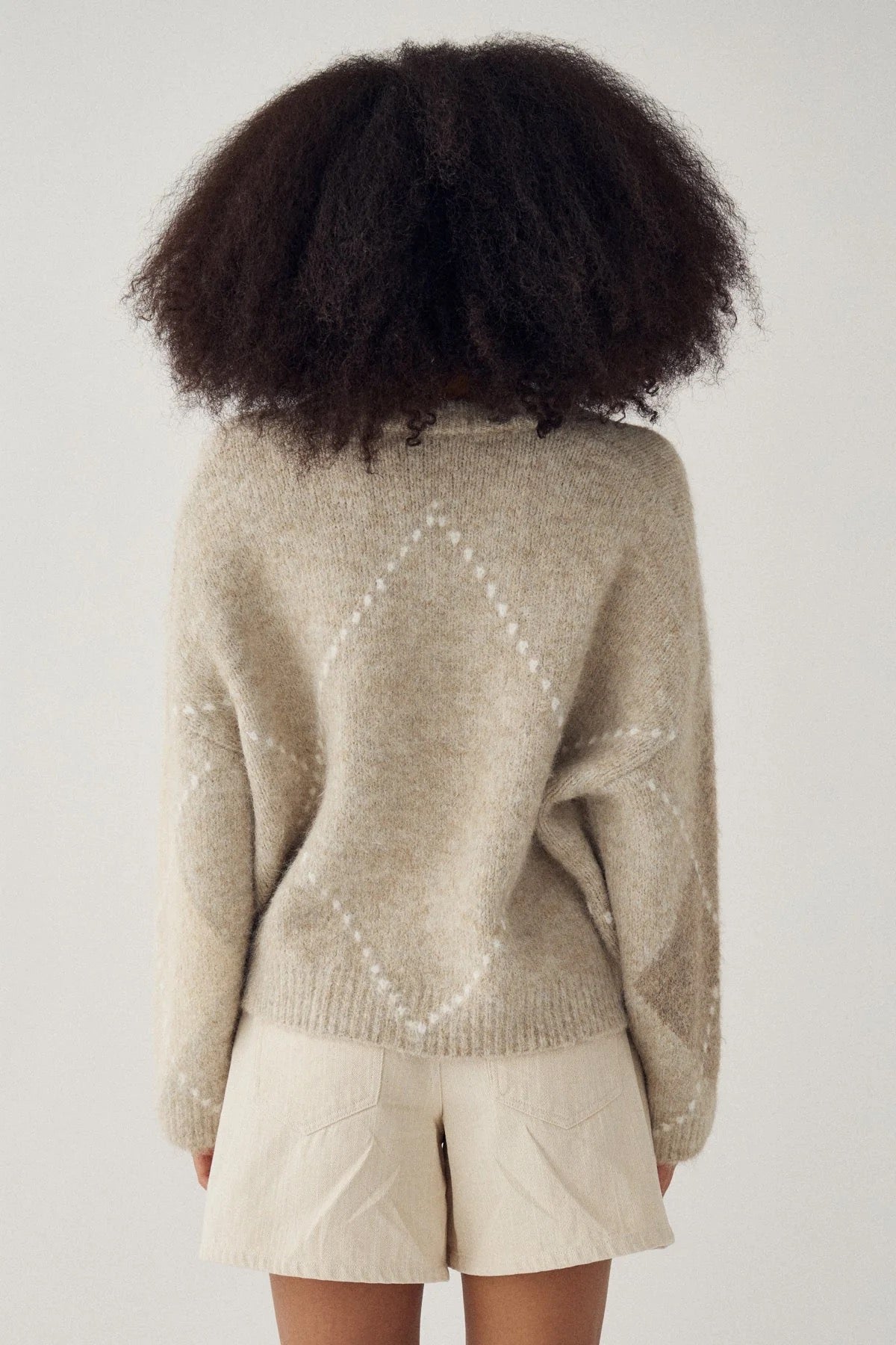 Lai knit peysa frá Noella - Beige mix