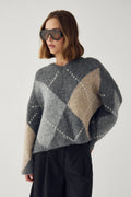 Lai knit peysa frá Noella - Grey mix