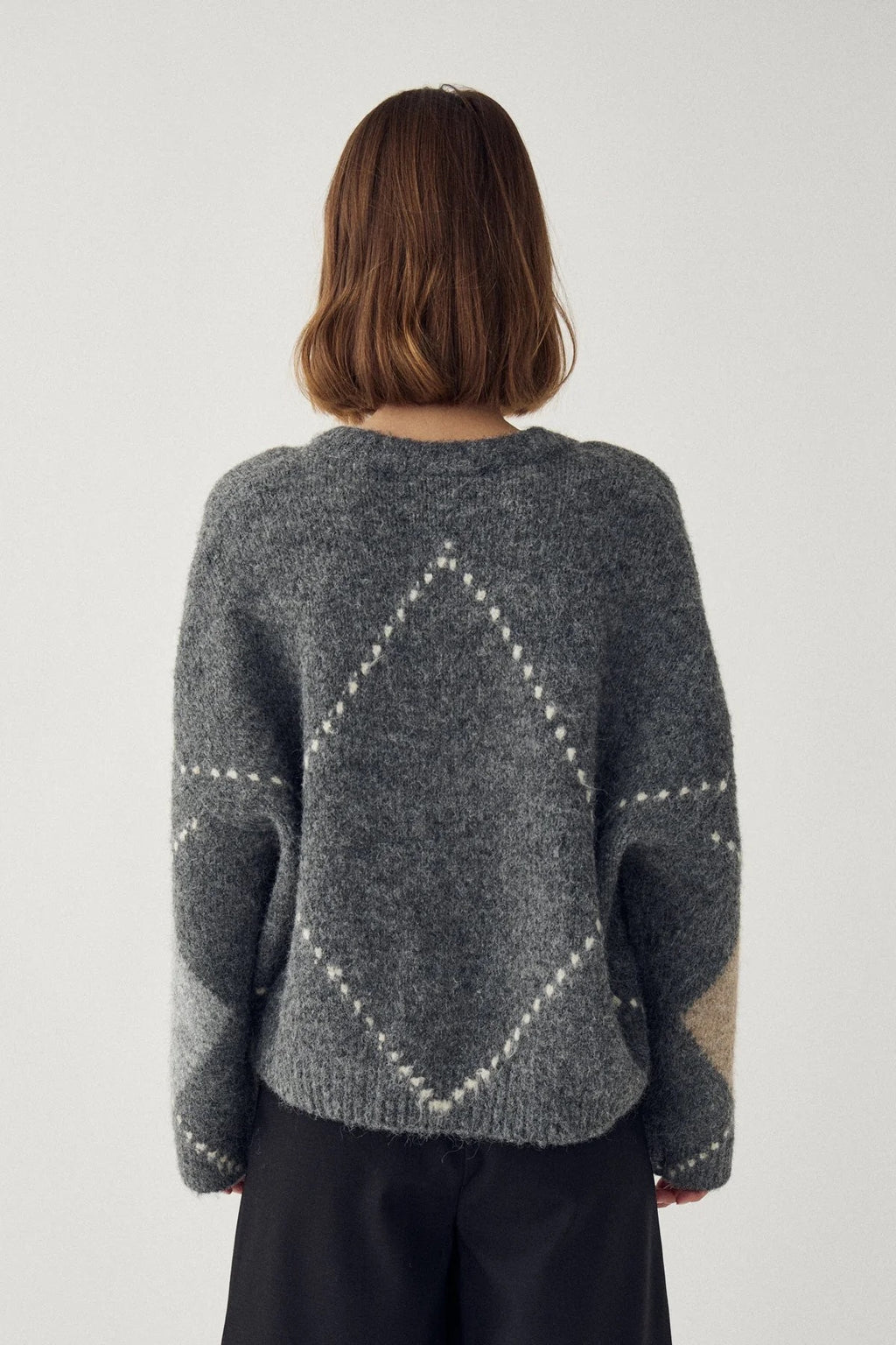 Lai knit peysa frá Noella - Grey mix