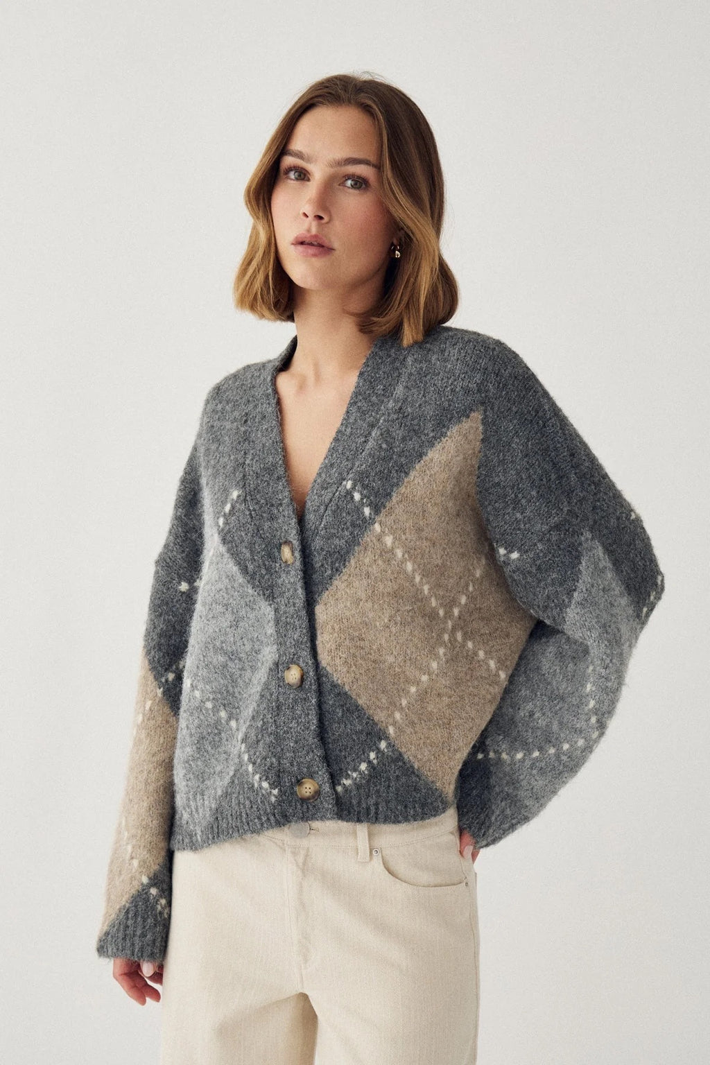 Laiana knit golla frá Noella - Grey mix