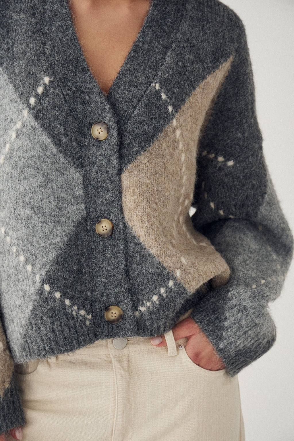 Laiana knit golla frá Noella - Grey mix