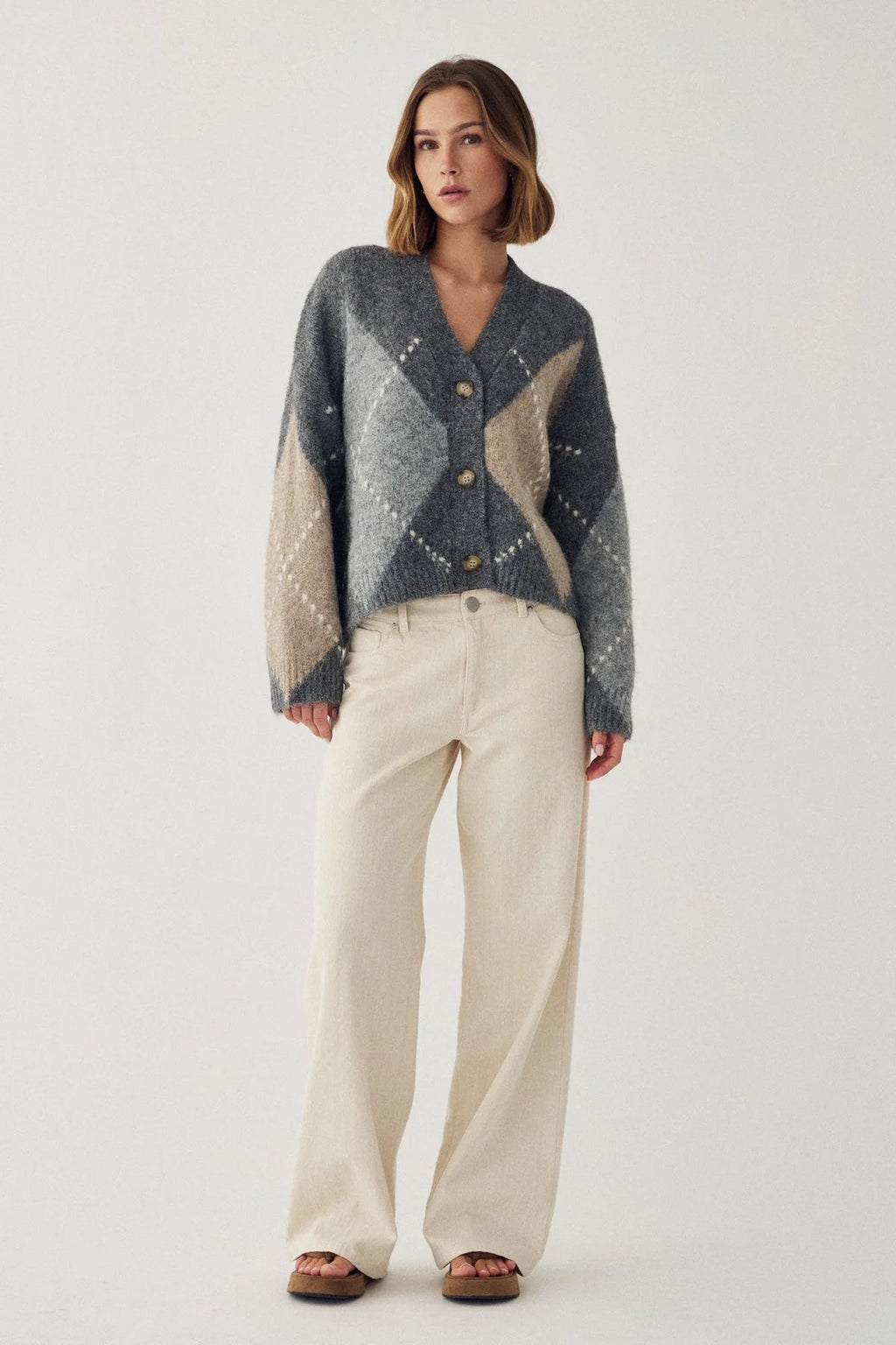 Laiana knit golla frá Noella - Grey mix