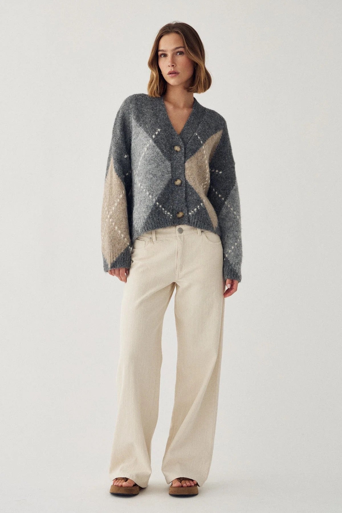 Laiana knit golla frá Noella - Grey mix
