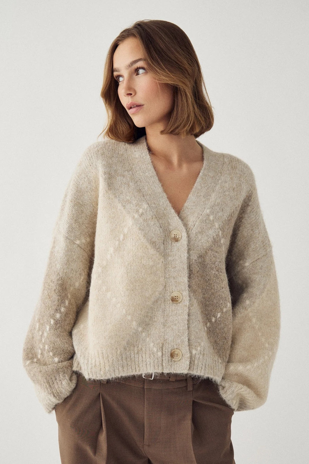 Laiana knit golla frá Noella - Beige mix