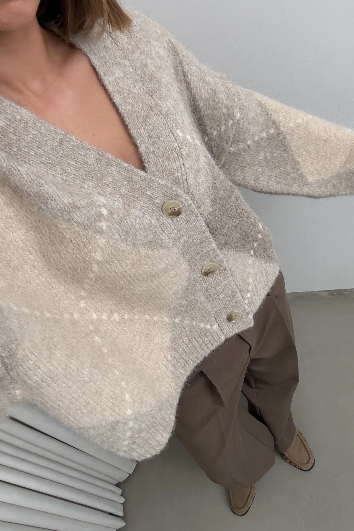 Laiana knit golla frá Noella - Beige mix
