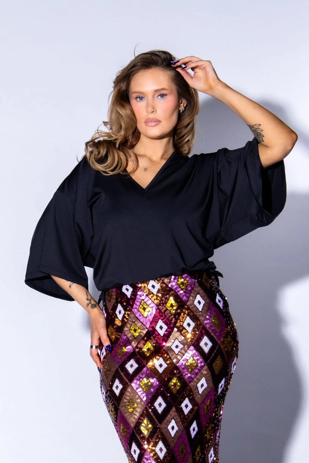 Fitted Crop T-Shirt frá Brá - Svartur