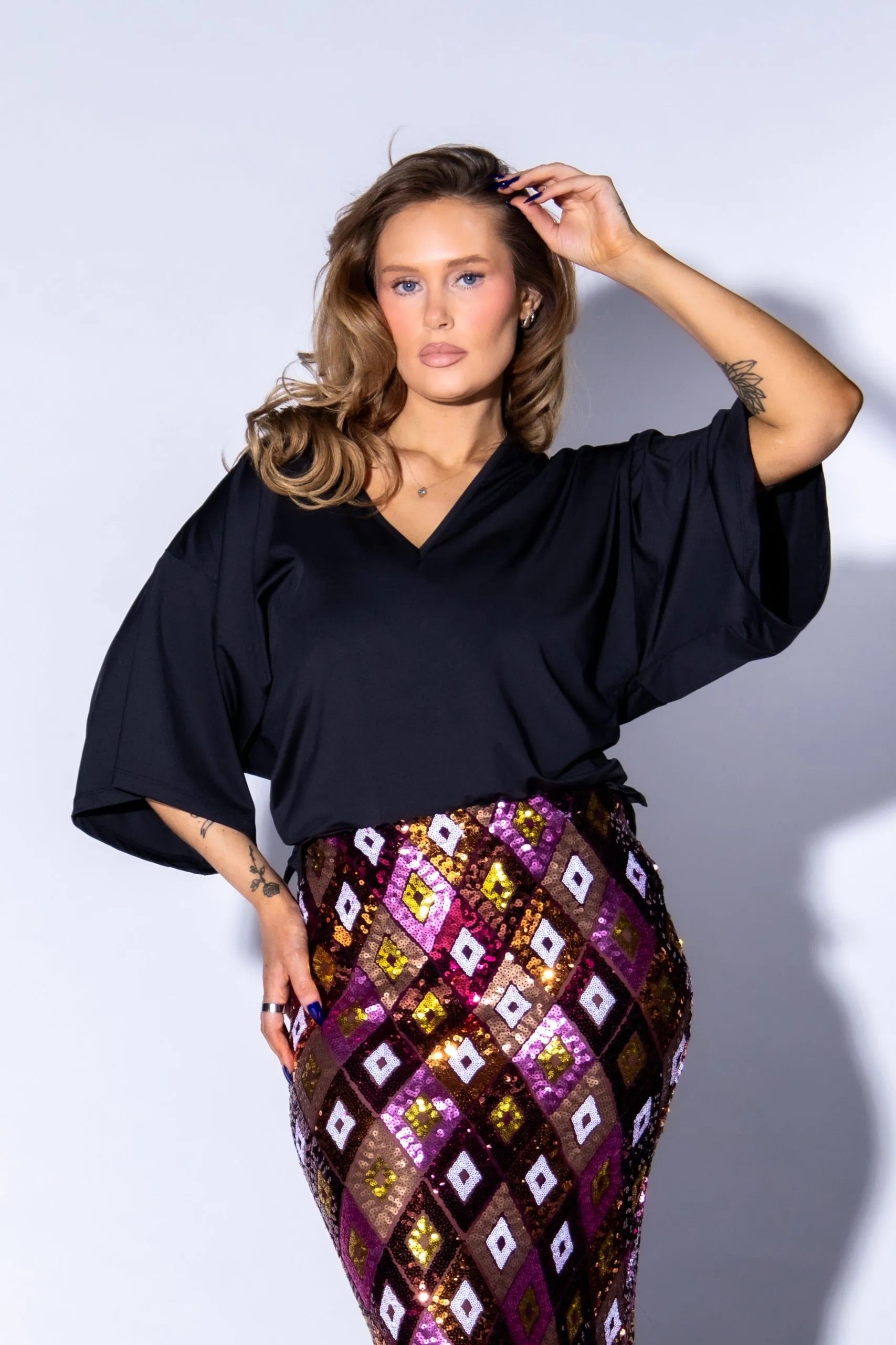 Fitted Crop T-Shirt frá Brá - Svartur