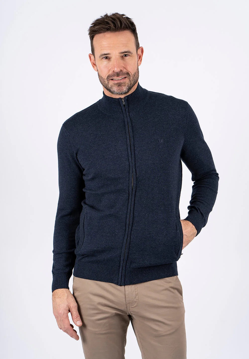 Malcom rennd peysa frá PRE END - Navy
