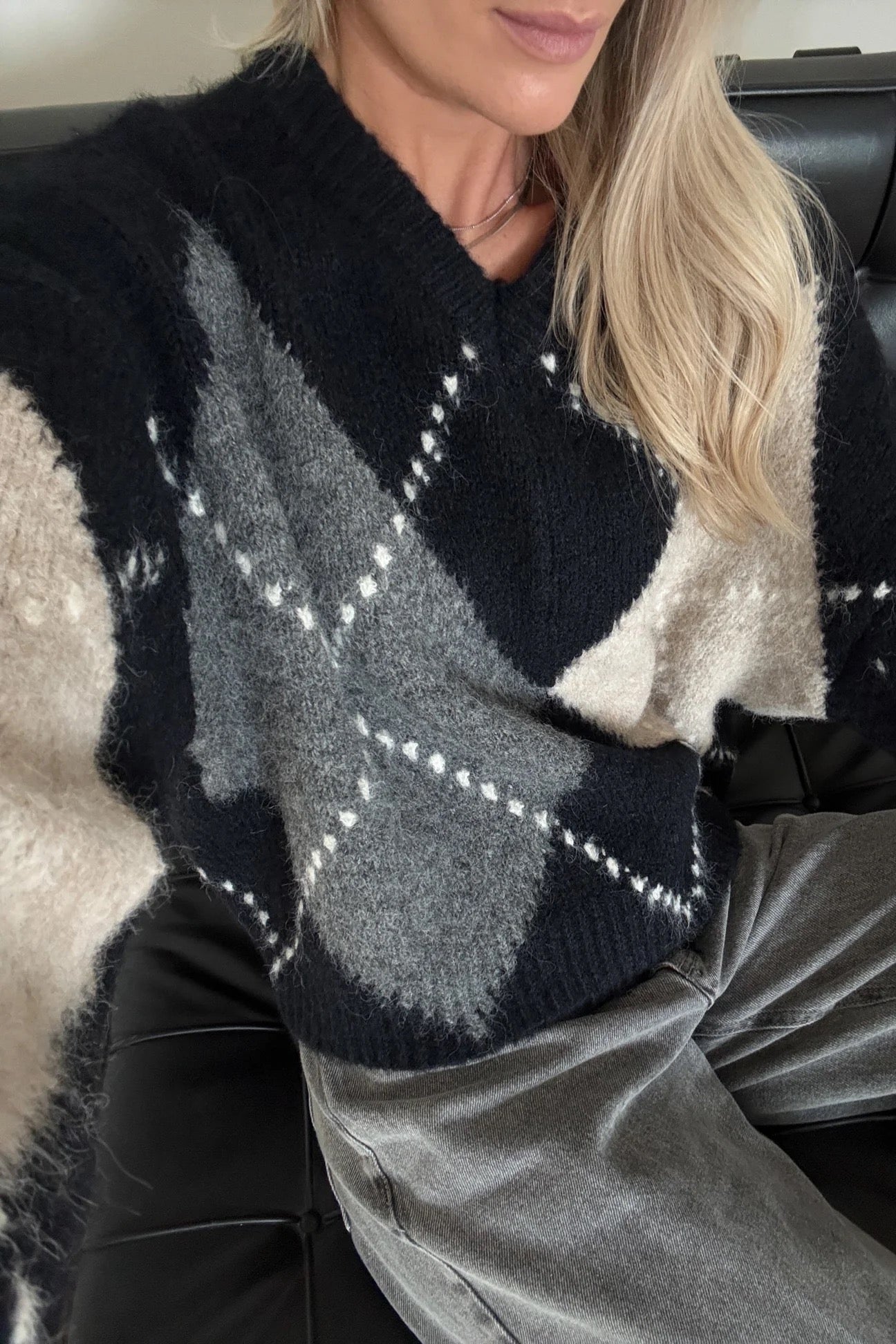 Lai knit peysa frá Noella - Navy mix