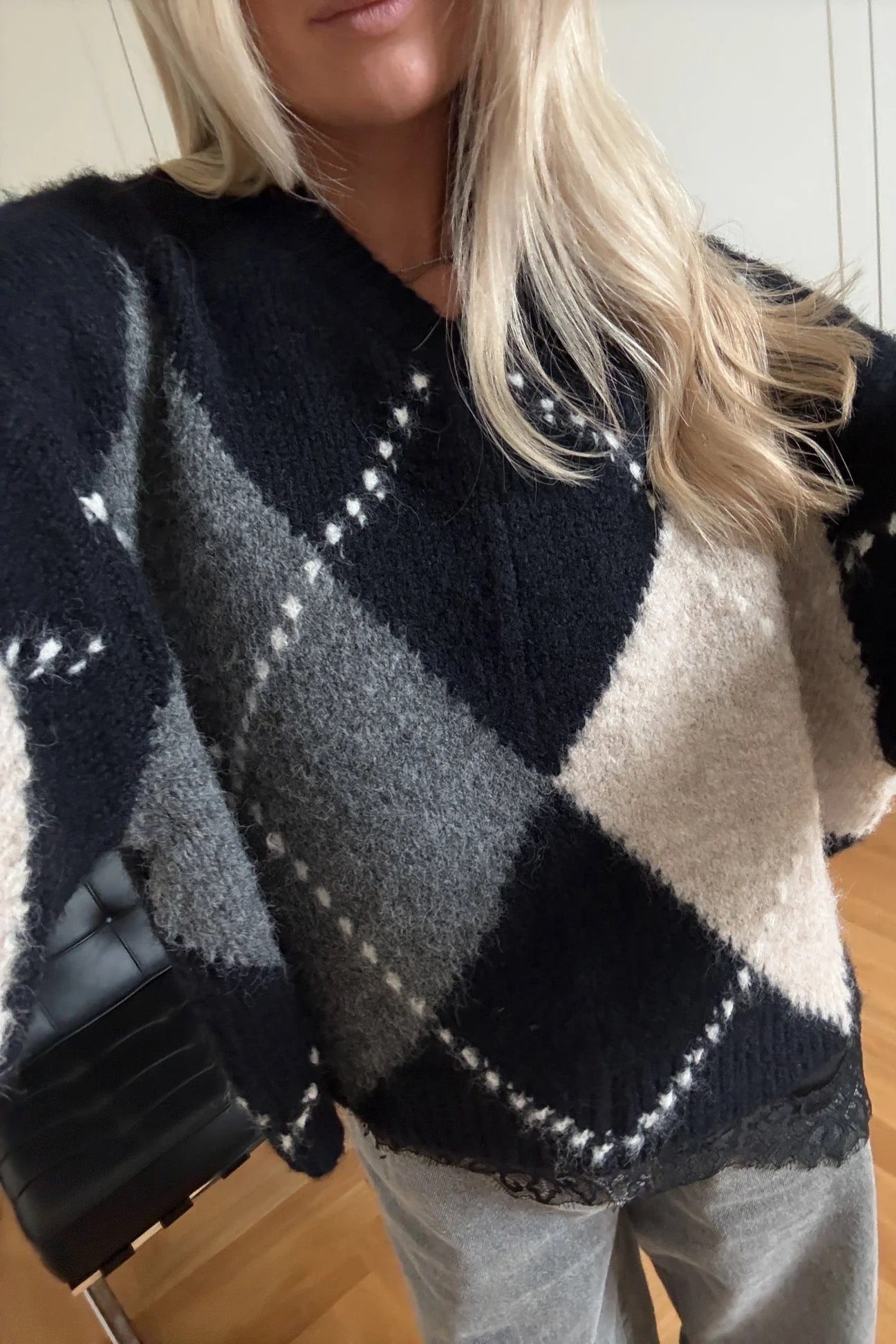 Lai knit peysa frá Noella - Navy mix
