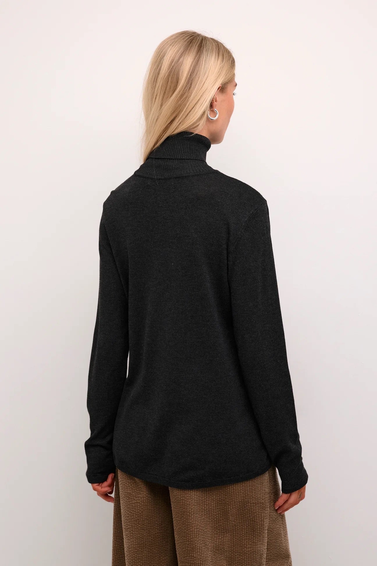 Annemarie rúllukragapeysa - Raven melange grá