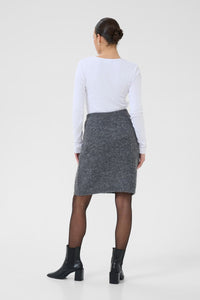 Trudy knitted pils frá Kaffe -Dark grey melange