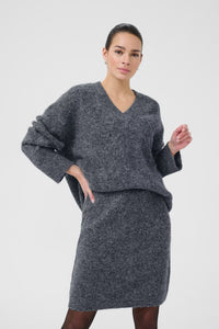 Trudy peysa frá Kaffe -Dark grey melange
