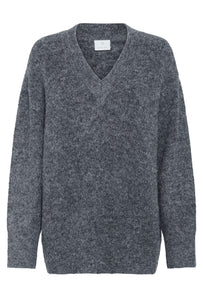 Trudy peysa frá Kaffe -Dark grey melange