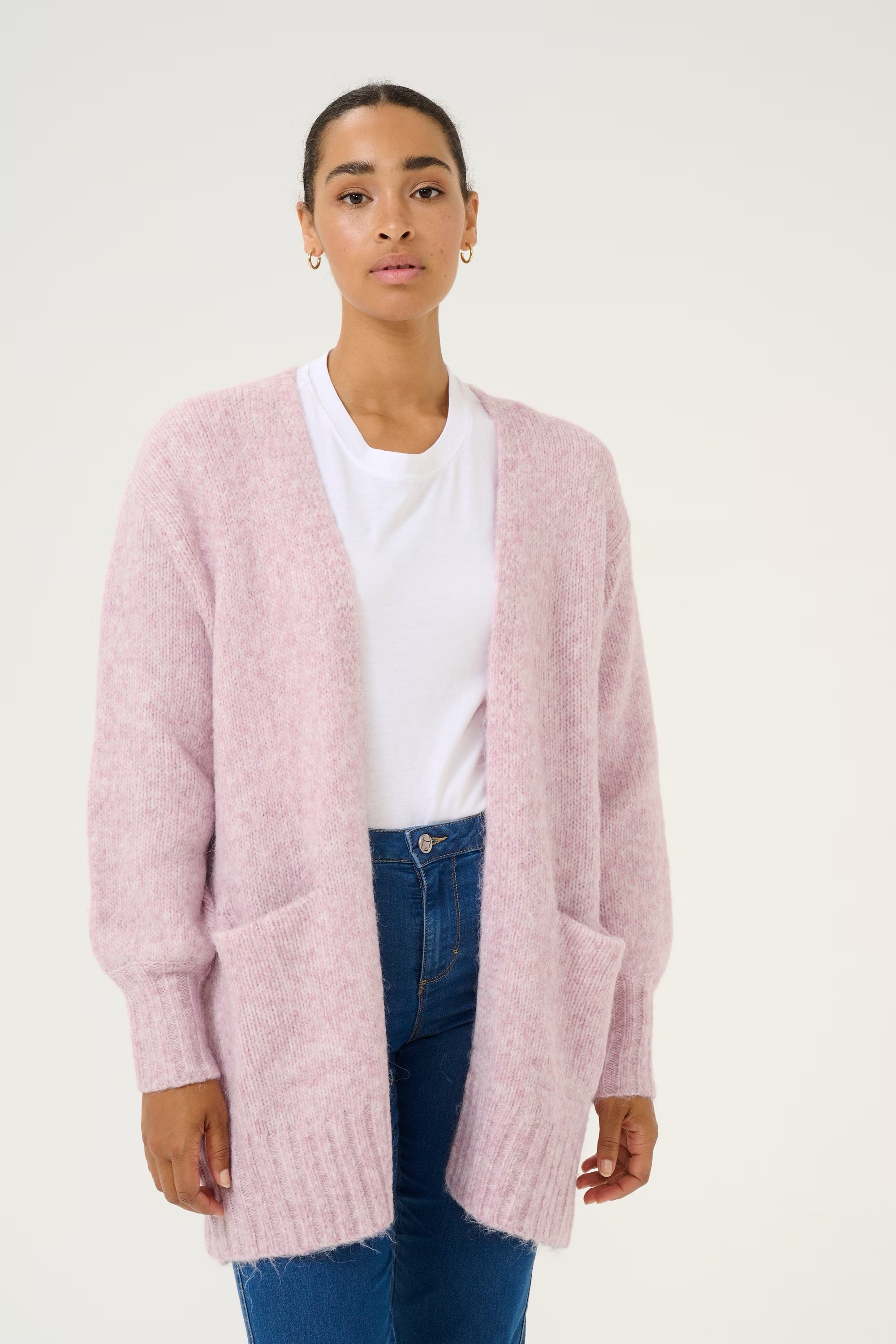 Trina peysa frá Kaffe - Lilac snow melange
