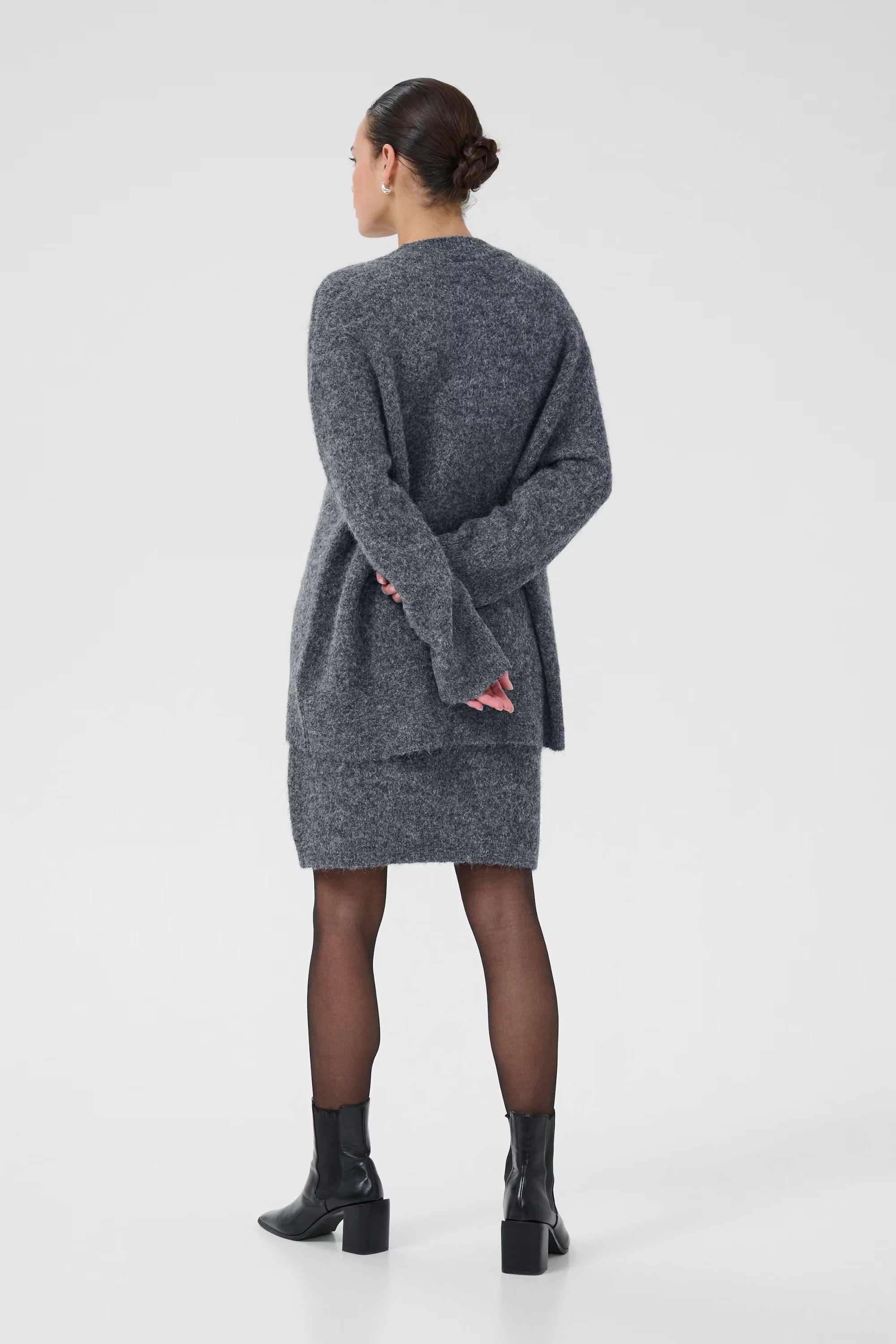 Trudy peysa frá Kaffe -Dark grey melange
