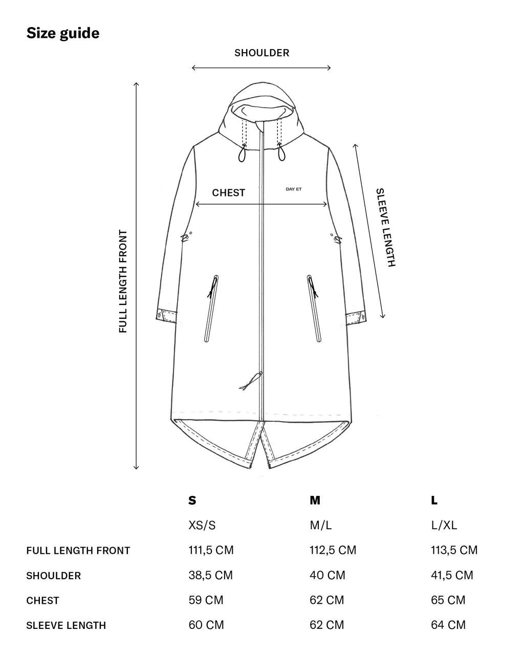 DAY RE- No Rain Coat- Svört